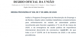 MEDIDA PROVISÓRIA Nº 936, DE 1º DE ABRIL DE 2020